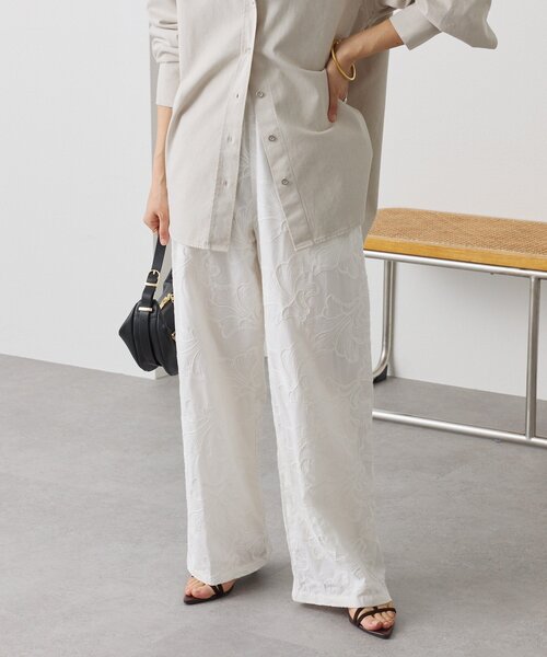 RIVE DROITE（リヴドロワ）の「【トレンド感抜群】シフリ刺繍パンツ（その他パンツ・レディース・オフホワイト/ブラック・38/36）」の8枚目の写真