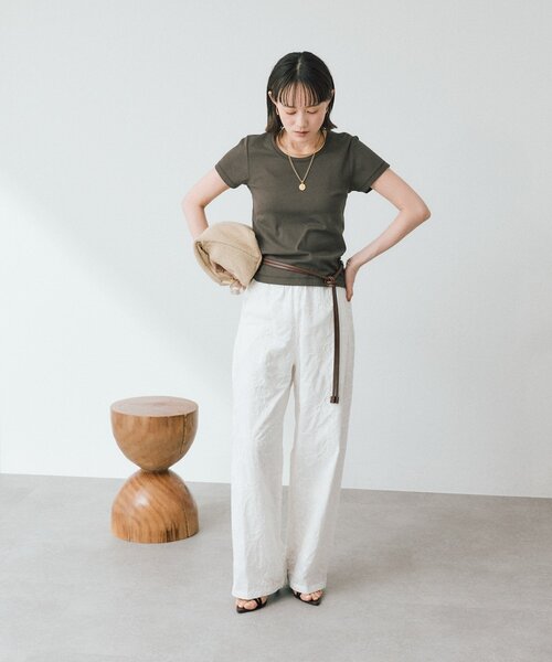 RIVE DROITE（リヴドロワ）の「【トレンド感抜群】シフリ刺繍パンツ（その他パンツ・レディース・オフホワイト/ブラック・38/36）」の4枚目の写真