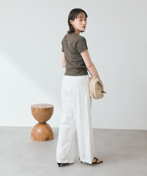 RIVE DROITE（リヴドロワ）の「【トレンド感抜群】シフリ刺繍パンツ（その他パンツ・レディース・オフホワイト/ブラック・38/36）」の3枚目の写真