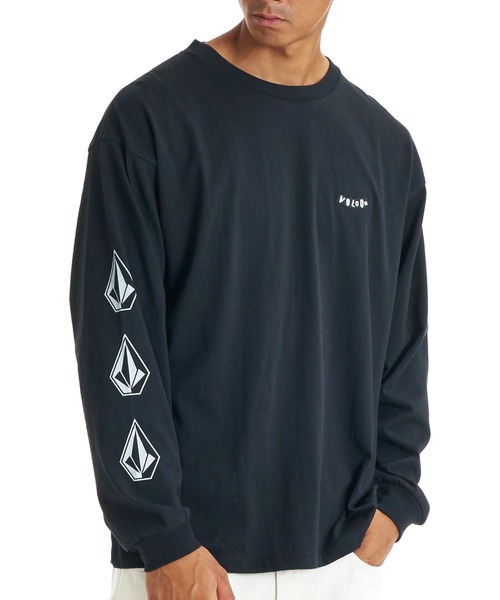 VOLCOM（ボルコム）の「VOLCOM PISTOL STONE LS TEE（Tシャツ/カットソー・メンズ・ライトグレー/ブラック・M/L）」の2枚目の写真