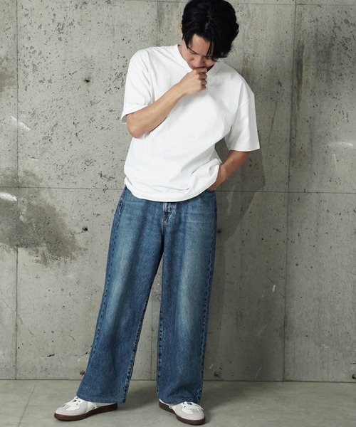 UNIVERSAL OVERALL(ユニバーサルオーバーオール)の「"07"≪UNIVERSAL OVERALL≫パックT 2枚セット 7.5oz ヘビーウェイト 半袖Tシャツ(Tシャツ/カットソー・メンズ・オフホワイト/ブラック・S/M/L/XL)」の4枚目の写真