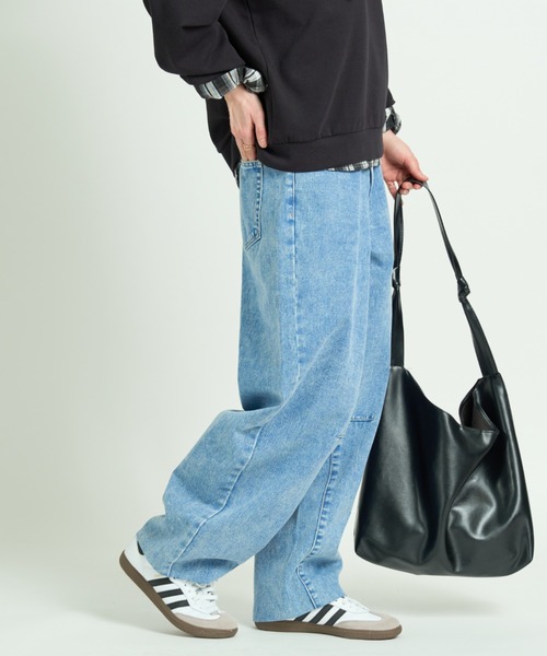 A.D.C.L.（エーディーシーエル）の「ケミカルデニム バレルパンツ（デニムパンツ・レディース・サックスブルー・L/M）」の5枚目の写真