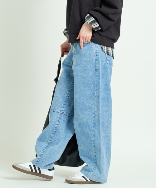A.D.C.L.（エーディーシーエル）の「ケミカルデニム バレルパンツ（デニムパンツ・レディース・サックスブルー・L/M）」の7枚目の写真