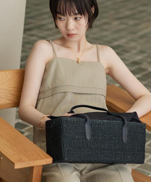 GALLEST（ギャレスト）の「スクエアかごバッグ（ハンドバッグ・レディース・ベージュ/ブラック・00）」の3枚目の写真