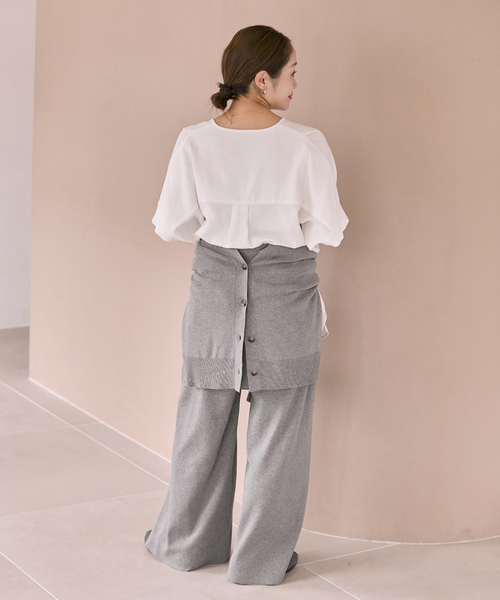 JOURNAL STANDARD（ジャーナルスタンダード）の「レーヨン麻ノーカラーブラウス（シャツ/ブラウス・レディース・ホワイト/キャメル/ピンク・FREE）」の8枚目の写真