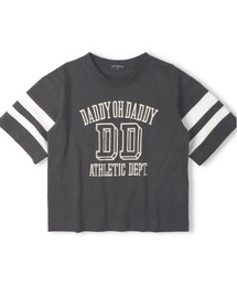 ロゴプリント袖ライン半袖Ｔシャツ