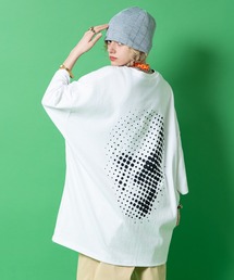 a.p.o.v. サークルパッチドットアートスカルバックプリントオーバーサイズTシャツ