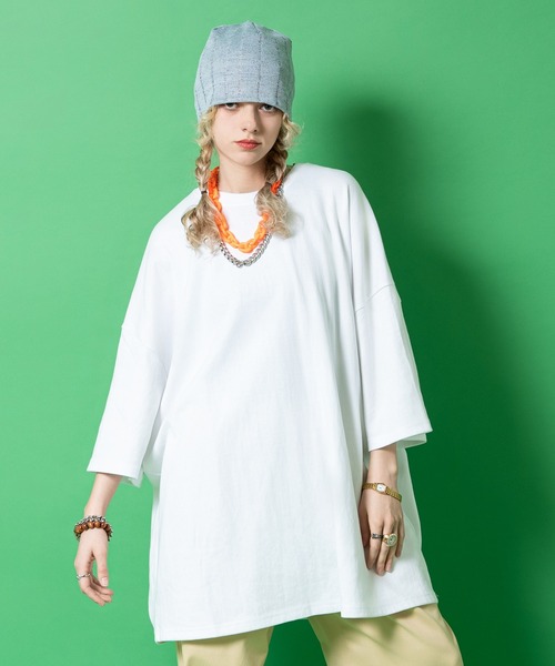 a.p.o.v.(エーピーオービー)の「a.p.o.v. サークルパッチドットアートスカルバックプリントオーバーサイズTシャツ(Tシャツ/カットソー・メンズ・ブラック/ホワイト/イエロー・ONESIZE)」の10枚目の写真