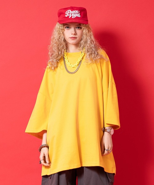 a.p.o.v.(エーピーオービー)の「a.p.o.v. サークルパッチドットアートスカルバックプリントオーバーサイズTシャツ(Tシャツ/カットソー・メンズ・ブラック/ホワイト/イエロー・ONESIZE)」の7枚目の写真
