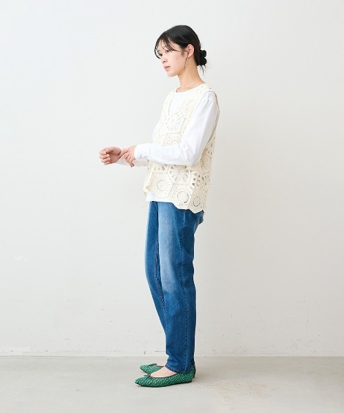Live in comfort(リブインコンフォート)の「【低身長/高身長サイズあり】リブ イン コンフォート こなれ感もはき心地も!大人の毎日に寄り添う ストレッチキャロパードデニム(デニムパンツ・レディース・ブルー/ライトブルー/インディゴブルー・10/9/11/8/13/14/5/2/6/7/12/1/3/4)」の8枚目の写真
