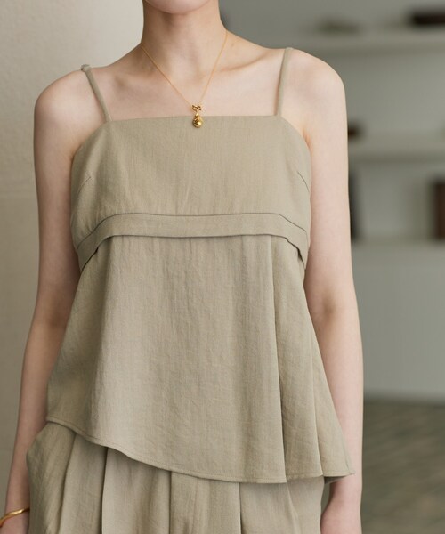 GALLEST（ギャレスト）の「【セットアップ可能】イレヘムキャミブラウス（シャツ/ブラウス・レディース・オリーブ/ブラック・38）」の2枚目の写真