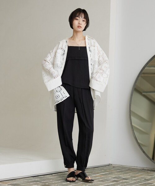 GALLEST（ギャレスト）の「【セットアップ可能】イレヘムキャミブラウス（シャツ/ブラウス・レディース・オリーブ/ブラック・38）」の5枚目の写真