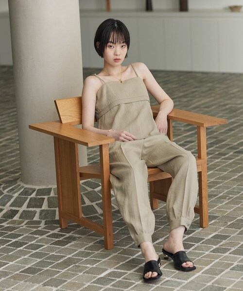 GALLEST（ギャレスト）の「【セットアップ可能】イレヘムキャミブラウス（シャツ/ブラウス・レディース・オリーブ/ブラック・38）」の3枚目の写真