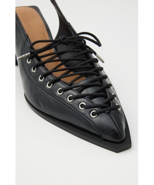 MOUSSY(マウジー)の「POINTED LACE UP ミュール(サンダル・レディース・ブラック/ベージュ・SMALL/MEDIUM/LARGE)」の16枚目の写真