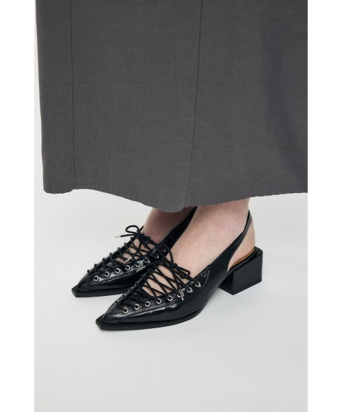 MOUSSY(マウジー)の「POINTED LACE UP ミュール(サンダル・レディース・ブラック/ベージュ・SMALL/MEDIUM/LARGE)」の19枚目の写真