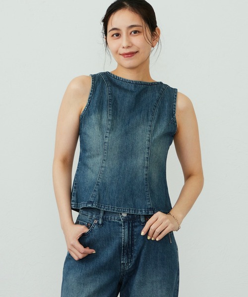 EDWIN LADIES ライトオンス デニムタンクトップ セルビッジ セットアップ対応