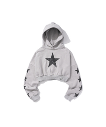 W STARLIGHT CROP HOODIE L/GREY