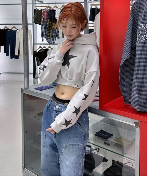 EXTRAORDINARY（エクストラオーディナリー）の「W STARLIGHT CROP HOODIE L/GREY（パーカー・レディース・その他・F）」の7枚目の写真