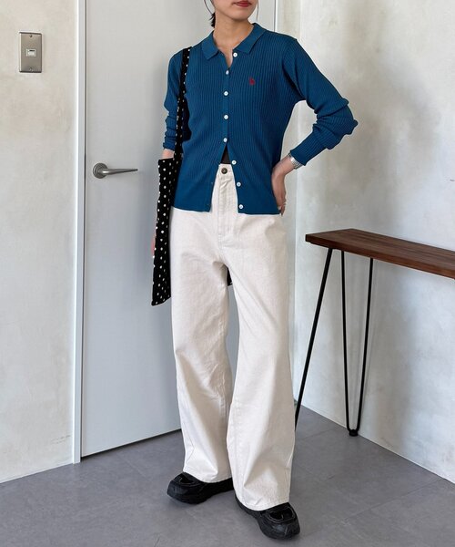 U.S. POLO ASSN.(ユーエスポロアッスン)の「シアーリブカーディガン(カーディガン/ボレロ・レディース・ネイビー/グレー/ブルー/アイボリー・FREE)」の22枚目の写真