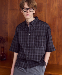OSKR（オーエスケーアール）の「OSKR / オーエスケーアール Ombre Sheer Check S/S Shirt（シャツ/ブラウス）」