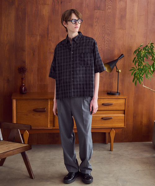 OSKR（オーエスケーアール）の「OSKR / オーエスケーアール Ombre Sheer Check S/S Shirt（シャツ/ブラウス・メンズ・ブラック/ネイビー・MEDIUM/LARGE）」の17枚目の写真