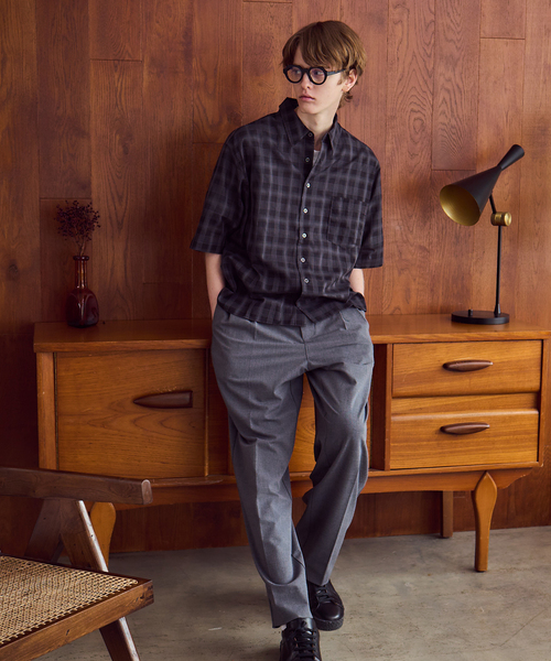 OSKR（オーエスケーアール）の「OSKR / オーエスケーアール Ombre Sheer Check S/S Shirt（シャツ/ブラウス・メンズ・ブラック/ネイビー・MEDIUM/LARGE）」の16枚目の写真