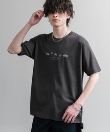 LOGOS ロゴス 吸汗速乾 スパイラルヤーンアニマルプリント半袖Tシャツ