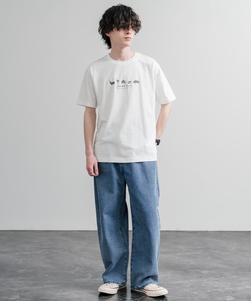 LOGOS（ロゴス）の「LOGOS ロゴス 吸汗速乾 スパイラルヤーンアニマルプリント半袖Tシャツ（Tシャツ/カットソー・メンズ・オフホワイト/オレンジ/ネイビー/サンドベージュ/スミクロ・M/LL/L）」の10枚目の写真