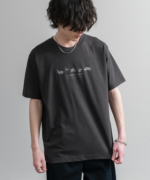 LOGOS（ロゴス）の「LOGOS ロゴス 吸汗速乾 スパイラルヤーンアニマルプリント半袖Tシャツ（Tシャツ/カットソー・メンズ・オフホワイト/オレンジ/ネイビー/サンドベージュ/スミクロ・M/LL/L）」の11枚目の写真