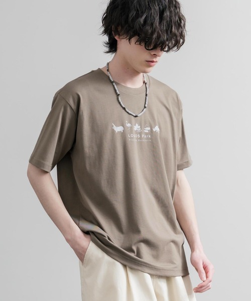 LOGOS（ロゴス）の「LOGOS ロゴス 吸汗速乾 スパイラルヤーンアニマルプリント半袖Tシャツ（Tシャツ/カットソー・メンズ・オフホワイト/オレンジ/ネイビー/サンドベージュ/スミクロ・M/LL/L）」の16枚目の写真