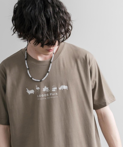 LOGOS（ロゴス）の「LOGOS ロゴス 吸汗速乾 スパイラルヤーンアニマルプリント半袖Tシャツ（Tシャツ/カットソー・メンズ・オフホワイト/オレンジ/ネイビー/サンドベージュ/スミクロ・M/LL/L）」の18枚目の写真