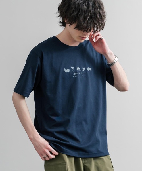 LOGOS（ロゴス）の「LOGOS ロゴス 吸汗速乾 スパイラルヤーンアニマルプリント半袖Tシャツ（Tシャツ/カットソー・メンズ・オフホワイト/オレンジ/ネイビー/サンドベージュ/スミクロ・M/LL/L）」の22枚目の写真
