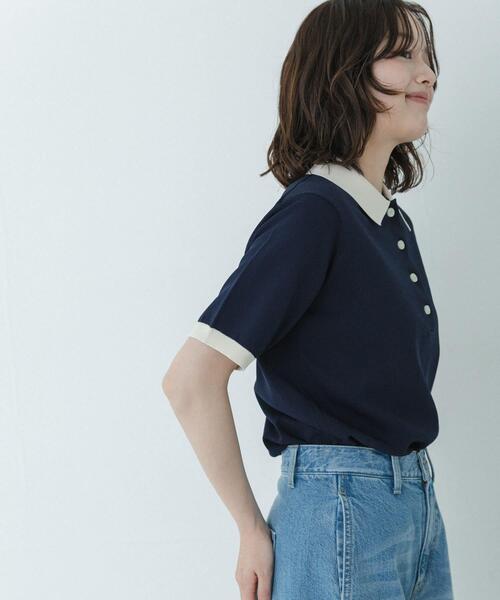 URBAN RESEARCH Sonny Label(アーバンリサーチサニーレーベル)の「配色襟ニットポロシャツ(ニット/セーター・レディース・ミント/ネイビー/ブラウン/チャコールグレー/その他1・FREE)」の21枚目の写真
