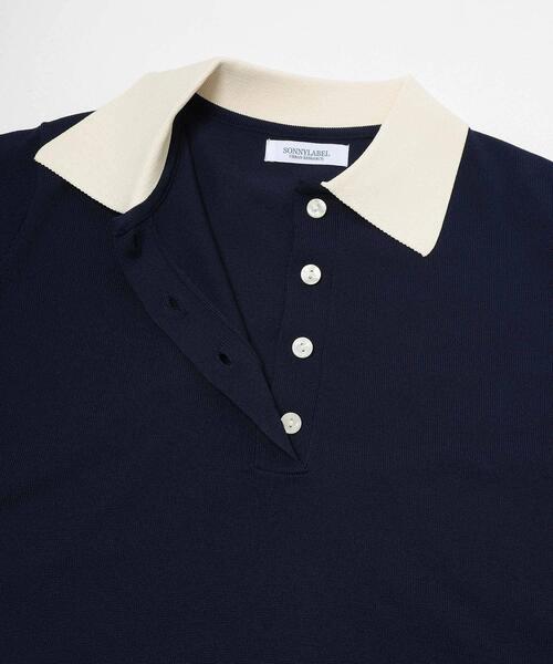 URBAN RESEARCH Sonny Label(アーバンリサーチサニーレーベル)の「配色襟ニットポロシャツ(ニット/セーター・レディース・ミント/ネイビー/ブラウン/チャコールグレー/その他1・FREE)」の17枚目の写真