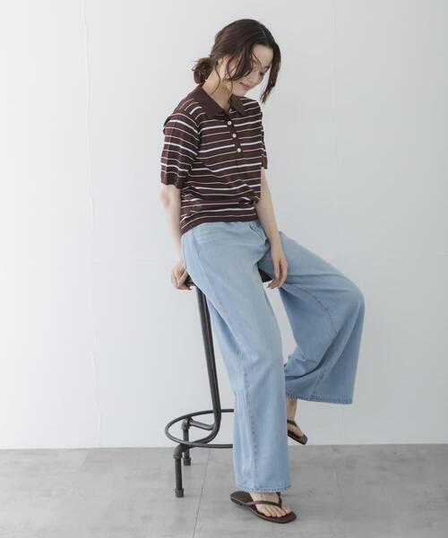 URBAN RESEARCH Sonny Label(アーバンリサーチサニーレーベル)の「配色襟ニットポロシャツ(ニット/セーター・レディース・ミント/ネイビー/ブラウン/チャコールグレー/その他1・FREE)」の10枚目の写真