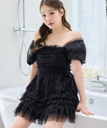 one after another NICE CLAUP | 【Tulle Collection】ティアードミニワンピース(ワンピース)