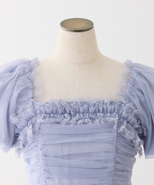 one after another NICE CLAUP(ワンアフターアナザーナイスクラップ)の「【Tulle Collection】ティアードミニワンピース(ワンピース・レディース・アイボリー/ブラック/サックスブルー・FREE)」の7枚目の写真