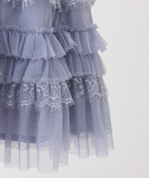 one after another NICE CLAUP(ワンアフターアナザーナイスクラップ)の「【Tulle Collection】ティアードミニワンピース(ワンピース・レディース・アイボリー/ブラック/サックスブルー・FREE)」の9枚目の写真