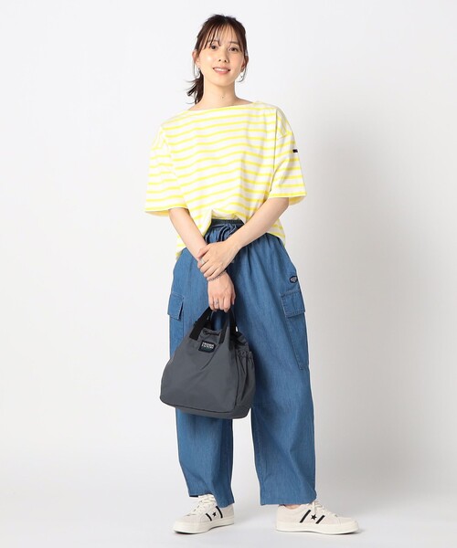 Grand PARK(グランドパーク)の「日本製デラヴェ天竺 半袖Tシャツ ボーダー/シーズンカラー(Tシャツ/カットソー・レディース・ブルー/サックスブルー/イエロー・FREE)」の17枚目の写真