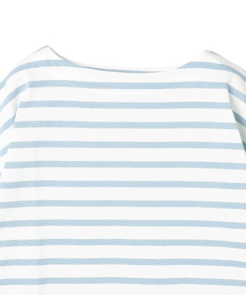 Grand PARK(グランドパーク)の「日本製デラヴェ天竺 半袖Tシャツ ボーダー/シーズンカラー(Tシャツ/カットソー・レディース・ブルー/サックスブルー/イエロー・FREE)」の10枚目の写真