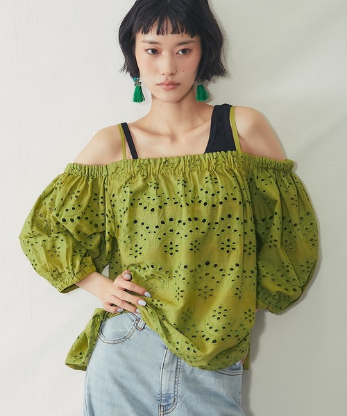 ANOTHER S(アナザーエス)の「カットワークオフショルブラウス(Tシャツ/カットソー・レディース・ホワイト/ブラック/ライム・FREE)」の18枚目の写真