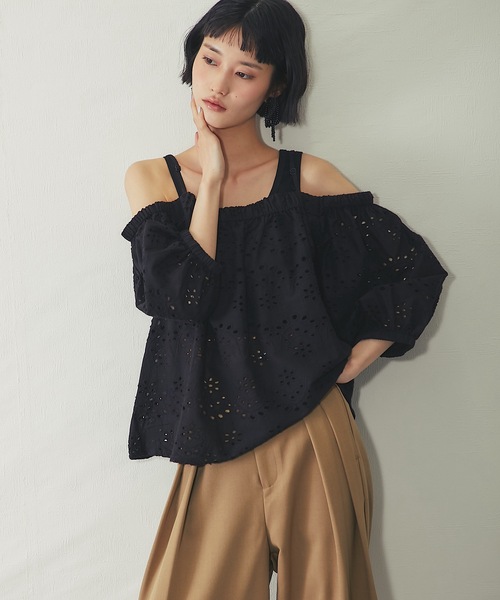 ANOTHER S(アナザーエス)の「カットワークオフショルブラウス(Tシャツ/カットソー・レディース・ホワイト/ブラック/ライム・FREE)」の21枚目の写真