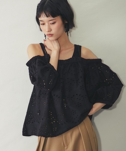 ANOTHER S(アナザーエス)の「カットワークオフショルブラウス(Tシャツ/カットソー・レディース・ホワイト/ブラック/ライム・FREE)」の22枚目の写真