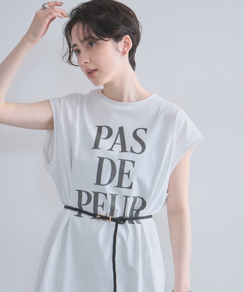 &. NOSTALGIA(アンドドットノスタルジア)の「シルケット風天竺プリントフレンチT(Tシャツ/カットソー・レディース・レッド/オフホワイト・M)」の22枚目の写真