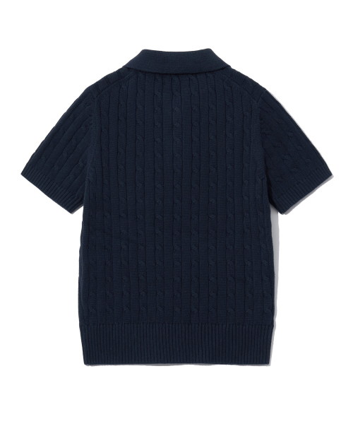 YALE(イェール)の「ウィメンズヘリテージダンケーブル半袖ポロニットネイビー(Tシャツ/カットソー・レディース・その他・MEDIUM/SMALL/LARGE)」の4枚目の写真