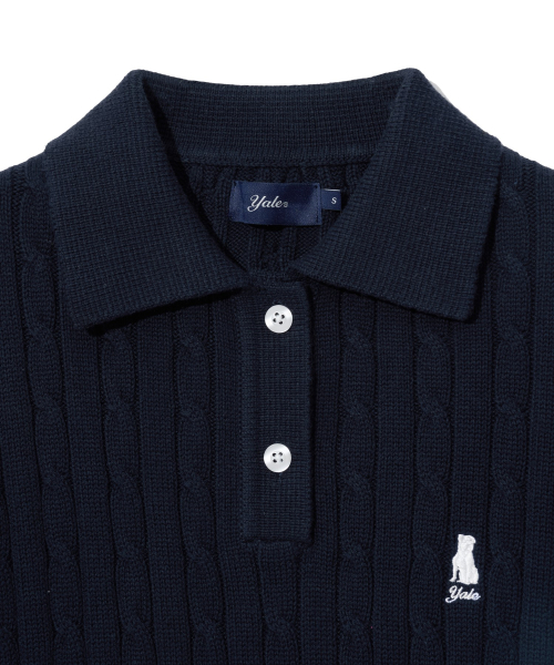 YALE(イェール)の「ウィメンズヘリテージダンケーブル半袖ポロニットネイビー(Tシャツ/カットソー・レディース・その他・MEDIUM/SMALL/LARGE)」の6枚目の写真