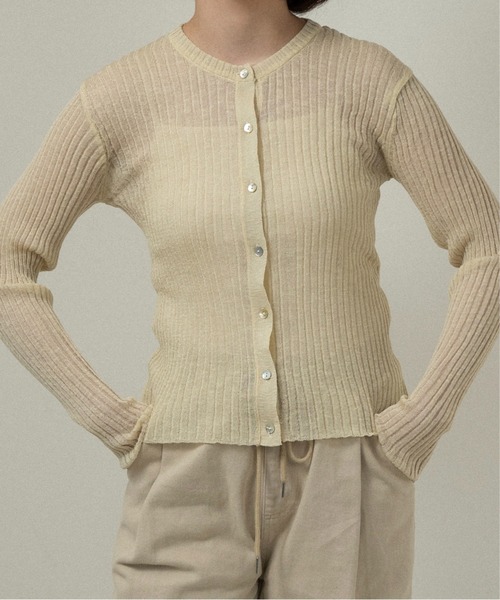 lawgy(ラウジー)の「sheer rib compact long sleeve tops / シアーリブコンパクトロングスリーブトップス(その他トップス・レディース・クリーム/ピンク系・FREE)」の2枚目の写真