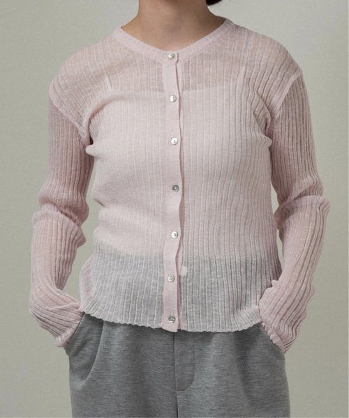 lawgy(ラウジー)の「sheer rib compact long sleeve tops / シアーリブコンパクトロングスリーブトップス(その他トップス・レディース・クリーム/ピンク系・FREE)」の7枚目の写真