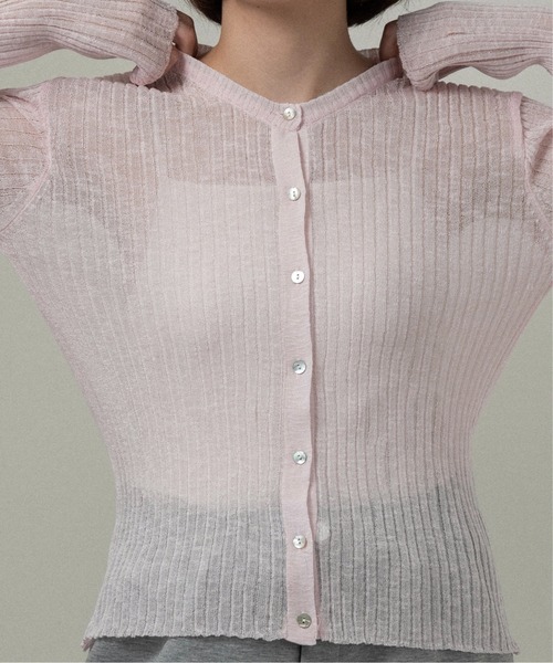 lawgy(ラウジー)の「sheer rib compact long sleeve tops / シアーリブコンパクトロングスリーブトップス(その他トップス・レディース・クリーム/ピンク系・FREE)」の9枚目の写真