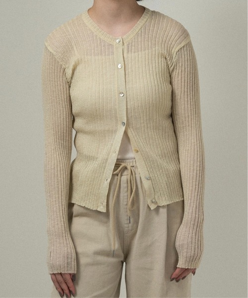 lawgy(ラウジー)の「sheer rib compact long sleeve tops / シアーリブコンパクトロングスリーブトップス(その他トップス・レディース・クリーム/ピンク系・FREE)」の12枚目の写真